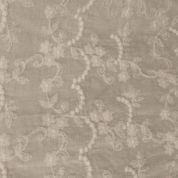 Cottagecore Romantic Feminine White Cotton Blouse Wide Peter Pan Collar NWT - Picture 5 of 10